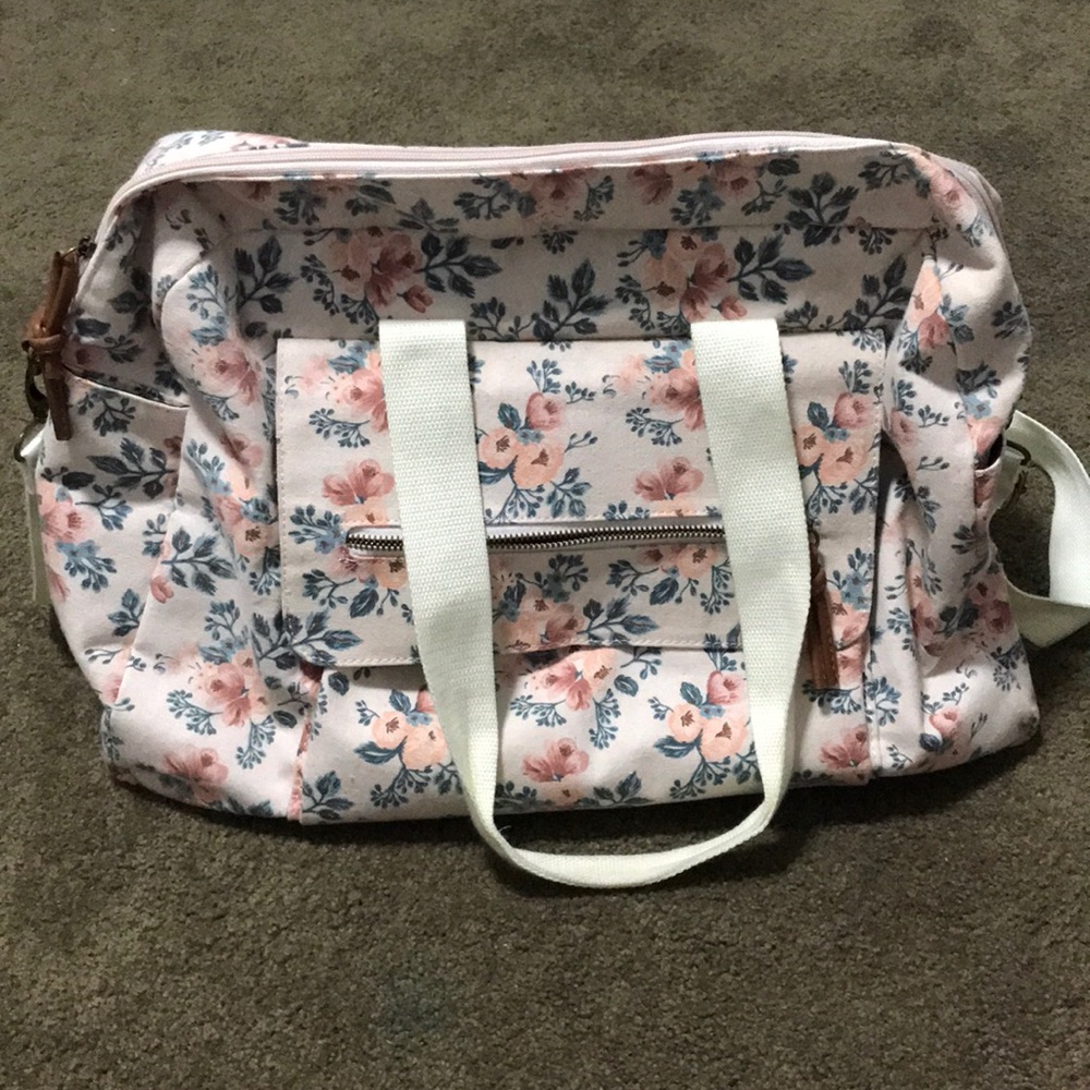 Pink floral Duffle bag